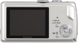 Panasonic's Lumix DMC-FX01 digital camera. Courtesy of Panasonic, with modifications by Michael R. Tomkins. Click for a bigger picture!
