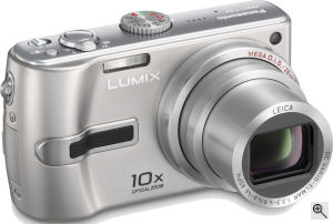 Panasonic's Lumix DMC-TZ3 digital camera. Courtesy of Panasonic, with modifications by Michael R. Tomkins.