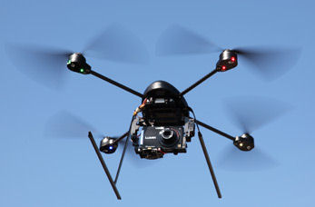 The DraganFlyer X4 umanned aerial vehicle. Photo provided by DraganFly Innovations Inc.