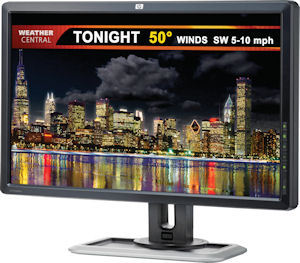 HP's DreamColor LP2480zx LCD display. Courtesy of HP, with modifications by Michael R. Tomkins. Click for a bigger picture!