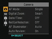 Sony Cyber-shot DSC-F88 menu system. Copyright (c) 2004, The Imaging Resource. All rights reserved. Click for a bigger picture!