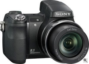 Sony's Cyber-shot DSC-H7 digital camera. Courtesy of Sony, with modifications by Michael R. Tomkins. Click for a bigger picture!