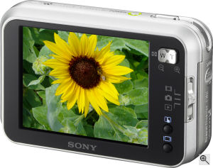 Sony's Cyber-shot DSC-N1 digital camera. Courtesy of Sony, with modifications by Michael R. Tomkins. Click for a bigger picture!