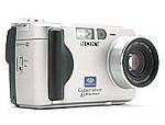 Sony's DSC-S50 digital camera, front right quarter view.  Copyright (c) 2000, The Imaging Resource.  All rights reserved. - click for a bigger picture!