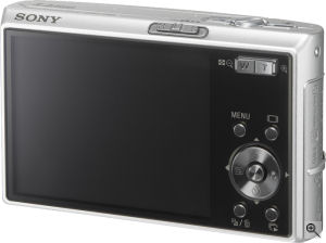 Sony's Cyber-shot DSC-T30 digital camera. Courtesy of Sony, with modifications by Michael R. Tomkins. Click for a bigger picture!