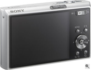 Sony's Cyber-shot DSC-T30 digital camera. Courtesy of Sony, with modifications by Michael R. Tomkins. Click for a bigger picture!
