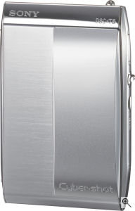 Sony's Cyber-shot DSC-T5 digital camera. Courtesy of Sony, with modifications by Michael R. Tomkins. Click for a bigger picture!