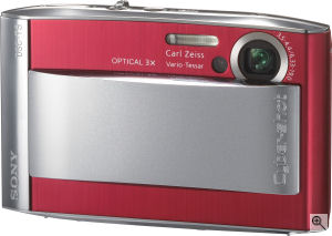 Sony's Cyber-shot DSC-T5 digital camera. Courtesy of Sony, with modifications by Michael R. Tomkins. Click for a bigger picture!