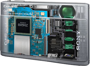 Sony's Cyber-shot DSC-TX1 digital camera. Photo provided by Sony Electronics Inc. Click for a bigger picture!