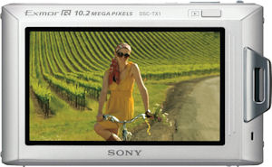 Sony's Cyber-shot DSC-TX1 digital camera. Photo provided by Sony Electronics Inc. Click for a bigger picture!