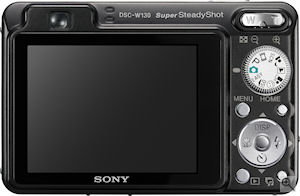 Sony's Cyber-shot DSC-W130 digital camera. Courtesy of Sony, with modifications by Michael R. Tomkins. Click for a bigger picture!