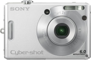 Sony's Cyber-shot DSC-W30 digital camera. Courtesy of Sony, with modifications by Michael R. Tomkins. Click for a bigger picture!