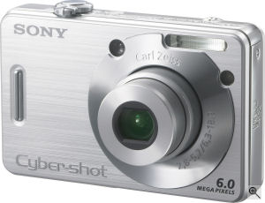 Sony's Cyber-shot DSC-W50 digital camera. Courtesy of Sony, with modifications by Michael R. Tomkins. Click for a bigger picture!