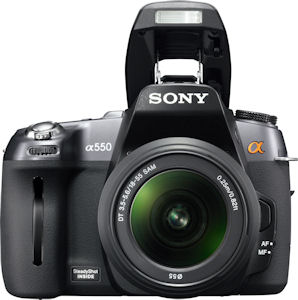 Sony's Alpha DSLR-A550 digital SLR. Photo provided by Sony Electronics Inc. Click for a bigger picture!
