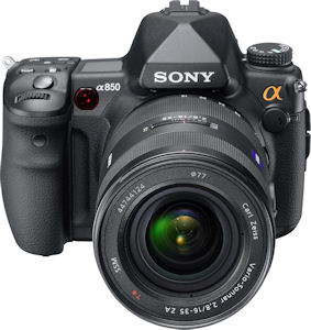 Sony's Alpha DSLR-A850 digital SLR. Photo provided by Sony Electronics Inc. Click for a bigger picture!