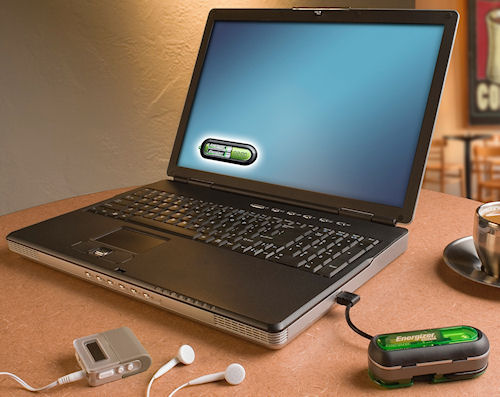 The battery status application for the Duo charger. Photo provided by Energizer Holdings Inc. Click for a bigger picture!