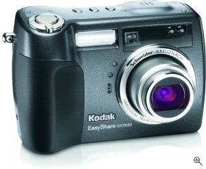 Kodak's EasyShare DX7630 digital camera. Courtesy of Eastman Kodak Co., with modifications by Michael R. Tomkins. Click for a bigger picture!
