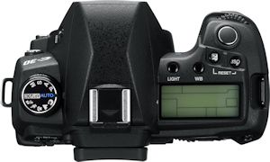 Olympus' E-30 digital SLR. Courtesy of Olympus, with modifications by Michael R. Tomkins. Click for a bigger picture!