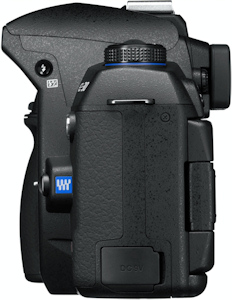 Olympus' E-30 digital SLR. Courtesy of Olympus, with modifications by Michael R. Tomkins. Click for a bigger picture!