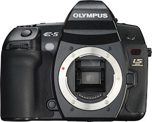 Olympus' E-5 digital SLR. Photo provided by Olympus Imaging America Inc. Click for a bigger picture!