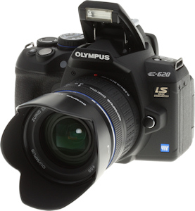 Olympus' E-620 digital SLR. Copyright © 2009, Imaging Resource. All rights reserved. Click for a bigger picture!