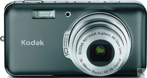 Kodak's EasyShare V1003 digital camera. Courtesy of Kodak, with modifications by Michael R. Tomkins. Click for a bigger picture!
