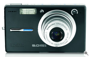 Kodak's EasyShare V550 digital camera. Courtesy of Eastman Kodak Co., with modifications by Michael R. Tomkins. Click for a bigger picture!