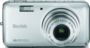 Kodak's EasyShare V803 digital camera. Courtesy of Kodak, with modifications by Michael R. Tomkins. Click for a bigger picture!