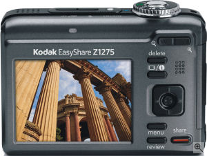 Kodak's EasyShare Z1275 digital camera. Courtesy of Kodak, with modifications by Michael R. Tomkins. Click for a bigger picture!