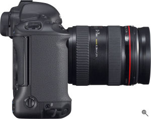 Canon's EOS-1D Mark II N digital SLR. Courtesy of Canon, with modifications by Michael R. Tomkins. Click for a bigger picture!