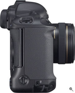 Canon's EOS-1D Mark II N digital SLR. Courtesy of Canon, with modifications by Michael R. Tomkins. Click for a bigger picture!