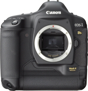 Canon's EOS-1Ds Mark II Digital. Courtesy of Canon, with modifications by Michael R. Tomkins. Click for a bigger picture!