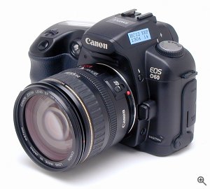 Canon's EOS D60 digital camera. Copyright © 2002, The Imaging Resource. All rights reserved. Click for a bigger picture!