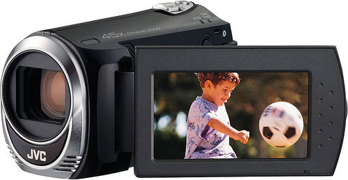 JVC's EverioMemory GZ-MS110 camcorder. Photo provided by JVC Americas Corp.