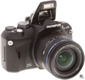 Olympus' EVOLT E-410 digital SLR. Copyright (c) 2007, The Imaging Resource. All rights reserved.