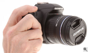 Olympus' EVOLT E-410 digital SLR. Copyright (c) 2007, The Imaging Resource. All rights reserved.