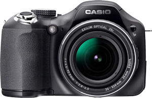 Casio's EXILIM EX-FH20 digital camera. Courtesy of Casio, with modifications by Michael R. Tomkins. Click for a bigger picture!