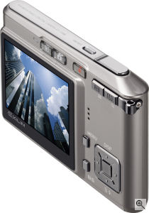 Casio's EXILIM CARD EX-S500 digital camera. Courtesy of Casio, with modifications by Michael R. Tomkins. Click for a bigger picture!