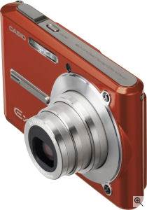 Casio's EXILIM CARD EX-S500 digital camera. Courtesy of Casio, with modifications by Michael R. Tomkins. Click for a bigger picture!