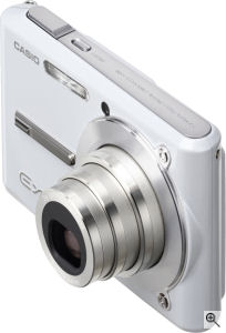 Casio's EXILIM CARD EX-S500 digital camera. Courtesy of Casio, with modifications by Michael R. Tomkins. Click for a bigger picture!