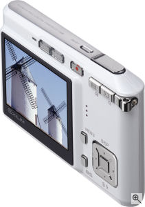 Casio's EXILIM CARD EX-S500 digital camera. Courtesy of Casio, with modifications by Michael R. Tomkins. Click for a bigger picture!