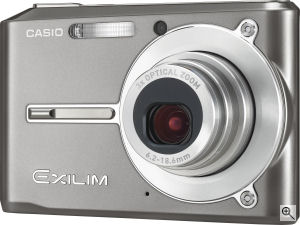 Casio's EXILIM CARD EX-S500 digital camera. Courtesy of Casio, with modifications by Michael R. Tomkins. Click for a bigger picture!