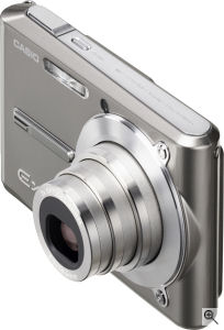 Casio's EXILIM CARD EX-S500 digital camera. Courtesy of Casio, with modifications by Michael R. Tomkins. Click for a bigger picture!
