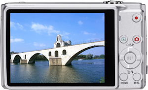 Casio's EXILIM Zoom EX-Z250 digital camera. Courtesy of Casio, with modifications by Michael R. Tomkins. Click for a bigger picture!