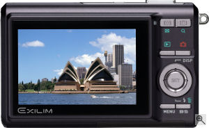 Casio's EXILIM ZOOM EX-Z75 digital camera. Courtesy of Casio, with modifications by Michael R. Tomkins. Click for a bigger picture!