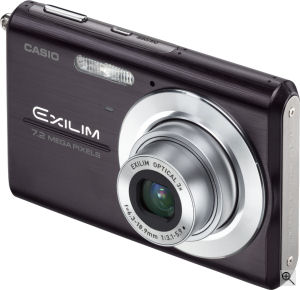 Casio's EXILIM ZOOM EX-Z75 digital camera. Courtesy of Casio, with modifications by Michael R. Tomkins. Click for a bigger picture!