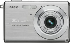 Casio's EXILIM ZOOM EX-Z75 digital camera. Courtesy of Casio, with modifications by Michael R. Tomkins. Click for a bigger picture!