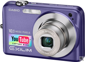 Casio's EXILIM Zoom EX-Z1080 digital camera. Courtesy of Casio, with modifications by Michael R. Tomkins. Click for a bigger picture!