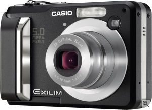 Casio's EXILIM EX-Z10 digital camera. Courtesy of Casio, with modifications by Michael R. Tomkins. Click for a bigger picture!