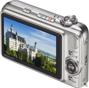 Casio's EXILIM Zoom EX-Z1200 digital camera. Courtesy of Casio, with modifications by Michael R. Tomkins. Click for a bigger picture!